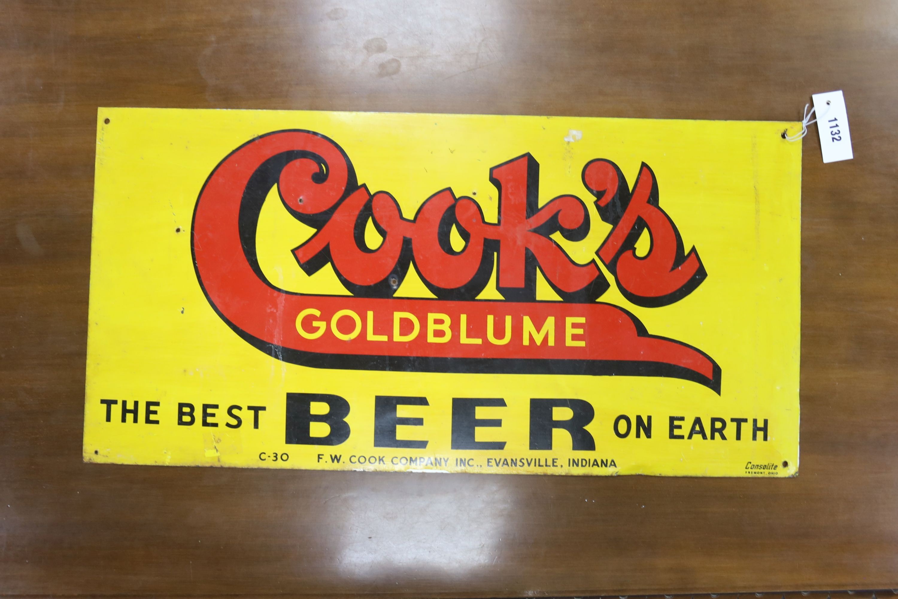 An American double sided enamel advertising sign 